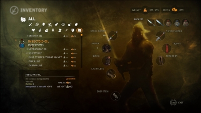 The Witcher 2 Inventory
